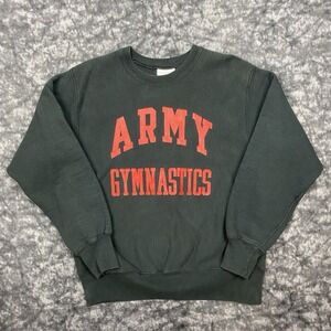 Vintage Us Army Gymnastics Sweatshirt Mens Size L Black Lee Sports Pullover USA
